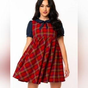 Unique Vintage Christmas Babydoll Dress